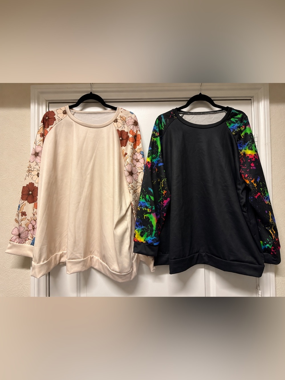 2 SHEIN Curve 4XL Oversized Sweatshirts Bundle | Floral & Paint Splatter